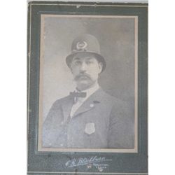 Original cabinet photo of a Houston, Texas  police officer in overall good condition  approx. 7-1/4”