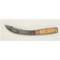 Old Russell & Co. Green River Works skinning  knife with five-pin wood grips in overall  fair to goo