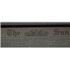 Image 3 : Double sided glass framed original copy of  The Sun newspaper of New York dated Thursday,  March 27,