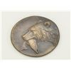 Image 1 : Small Michael Coleman bronze paperweight,  approx. 2” x 3” of a grizzly bear with a  salmon in his m