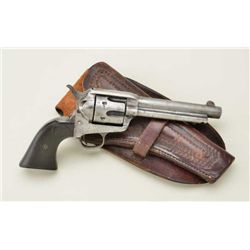 Colt SAA revolver, .38 WCF cal., 5-1/2”  barrel, blue and case hardened finish,  checkered black har
