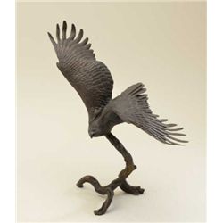 Bronze casting signed Robert Von R_____  (illegible). Measures approx. 10-1/2” in ht.  by 13” across