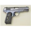 Image 1 : Colt Model 1903 Hammerless Pocket semi-auto  pistol, .32 cal., 3-3/4” barrel, blue finish,  checkere
