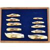 Image 3 : A collectors set of case knives with yellow  stag grips (10) matching stainless bladed and  factory 