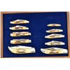 Image 6 : A collectors set of case knives with yellow  stag grips (10) matching stainless bladed and  factory 