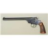 Image 5 : Smith & Wesson 3rd Model single shot 22  Target pistol with 10” barrel, blued finish,  checkered woo