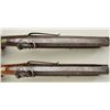 Image 4 : Pair of percussion belt pistols by E & H Bond  of London showing back action locks, swivel  ramrods 