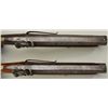 Image 5 : Pair of percussion belt pistols by E & H Bond  of London showing back action locks, swivel  ramrods 