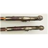 Image 11 : Pair of English saw handle back-action  percussion pistols signed “Moore London” the  pair measure a