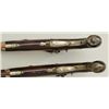 Image 13 : Pair of English saw handle back-action  percussion pistols signed “Moore London” the  pair measure a