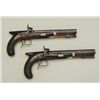 Image 4 : Pair of English saw handle back-action  percussion pistols signed “Moore London” the  pair measure a