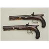 Image 7 : Pair of English saw handle back-action  percussion pistols signed “Moore London” the  pair measure a
