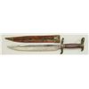 Image 4 : Confederate Potts type Bowie knife/bayonet in  exceptional condition with periods scabbard.   The bl