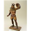 Image 1 : Art metal statue of ancient warrior in armor  measures approx. 20” in ht. including base.  Nicely pa