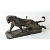 Image 1 : European bronze casting circa 1900 to 1930  showing wounded panther signed C. Valton. The  bronze me