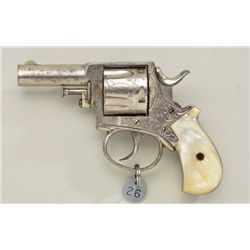 Period engraved DA revolver marked “BRITISH  BULL-DOG” on top strap, .41 cal., 2-1/2”  barrel, nicke