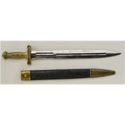 U.S. Model 1833 Artillery sword by N.P. Ames  dated 1838 with original scabbard showing  “MS” on tip