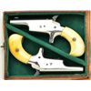 Image 13 : Pair of Colt 3rd Model Derringers in 41 cal  rim fire, nickel plated ivory grips with  original to t