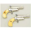 Image 4 : Pair of Colt 3rd Model Derringers in 41 cal  rim fire, nickel plated ivory grips with  original to t