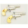 Image 5 : Pair of Colt 3rd Model Derringers in 41 cal  rim fire, nickel plated ivory grips with  original to t