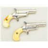 Image 6 : Pair of Colt 3rd Model Derringers in 41 cal  rim fire, nickel plated ivory grips with  original to t