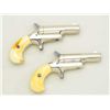 Image 8 : Pair of Colt 3rd Model Derringers in 41 cal  rim fire, nickel plated ivory grips with  original to t