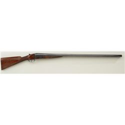 8 Gauge double barrel Market hunting type  shotgun with Belgium proofs, box lock action,  steel barr