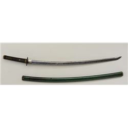 Japanese Katana circa Shinto period signed by  maker and samurai owner on opposite side of  tang.  T
