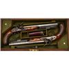 Image 4 : Pair of flintlock dueling pistols by Joseph  Manton in their original case with  accessories remaini