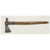 Image 4 : Iron-headed trade-type tomahawk with oak  shaft, metal studs, and burnt file  decoration, early to m