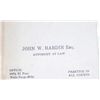 Original business card for famous Western  shootist, John Wesley Hardin after he had  obtained his A