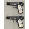 Pair of elaborately custom engraved and flush  gold inlaid Colt Model 1903 pocket autos in  .32 ACP 
