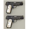 Image 2 : Pair of elaborately custom engraved and flush  gold inlaid Colt Model 1903 pocket autos in  .32 ACP 