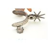 Image 8 : High grade single Mexican spur from late 19th  century showing fancy silver work and  pitiado strap 