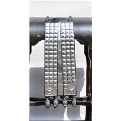 Set consisting of fancy nickel silver breast  plate and drops of parade quality showing  horse heads