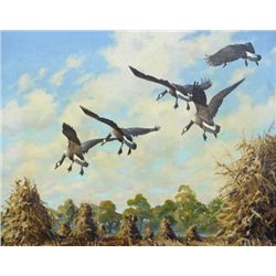 Oil on canvas signed lower right Richard E.  Bishop (1887-1975) and entitled on back “From  a Pit” a