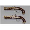 Pair of French style flintlock blunderbuss  pistols circa late 18th to early 19th century  with bras