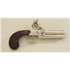Antique four barrel flintlock English pistol,  11mm cal., 4” round barrels, re-nickeled  finish, fin