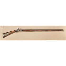 American flintlock “Kentucky” style rifle,  signed L. Schillits on barrel. 42” barrel,  57-1/4” over