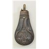 Antique powder flask of American style type  found with medium to large frame revolvers  and pistols
