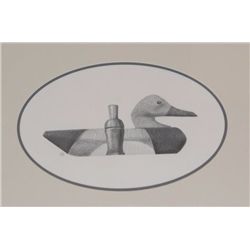 Original Drawing Of Duck Decoy With Initials H S The Drawing Is Approx 7 1 2 11