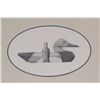 Image 1 : Original drawing of duck decoy with initials  H.S. The drawing is approx. 7-1/2”-11-1/2”  framed and