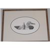 Image 2 : Original drawing of duck decoy with initials  H.S. The drawing is approx. 7-1/2”-11-1/2”  framed and