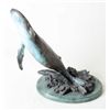 Image 1 : Original bronze signed Doug Van Howd numbered  1 of 50 on base showing big whale and little  friend 