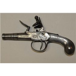 18th century Flintlock all metal pocket  pistol signed “Seglas London” continental  made for sale in