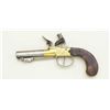 Image 1 : English center hammer flintlock pistol with  under mounted spring bayonet and brass frame,  signed C