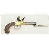 Image 5 : English center hammer flintlock pistol with  under mounted spring bayonet and brass frame,  signed C