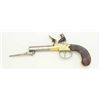 Image 7 : English center hammer flintlock pistol with  under mounted spring bayonet and brass frame,  signed C