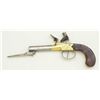 Image 8 : English center hammer flintlock pistol with  under mounted spring bayonet and brass frame,  signed C