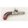 Image 1 : Center hammer percussion muff-pistol of  diminutive size circa about 1850, probably  French.  The pi